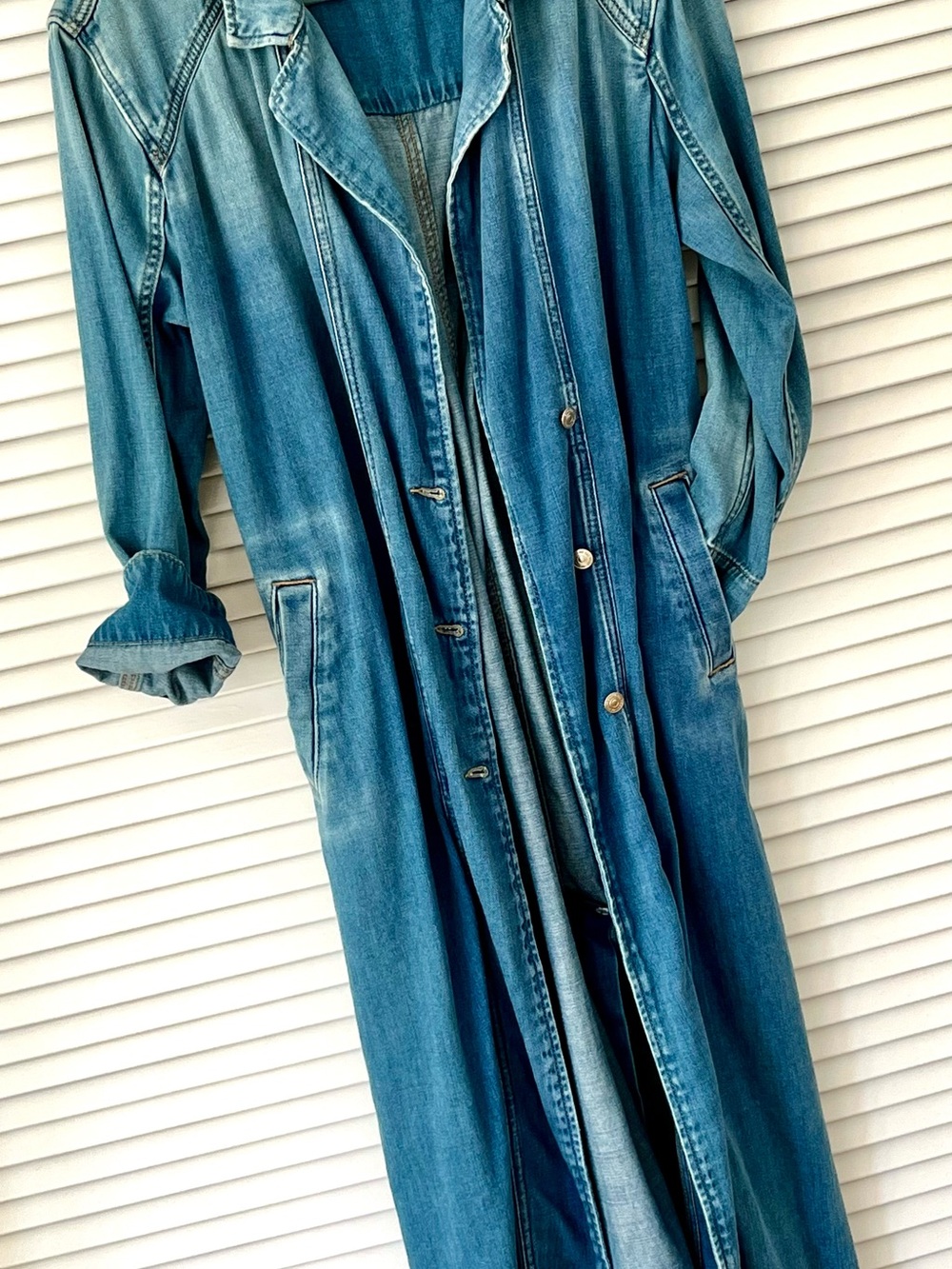 New FREE PEOPLE Denim Duster Jacket S/P